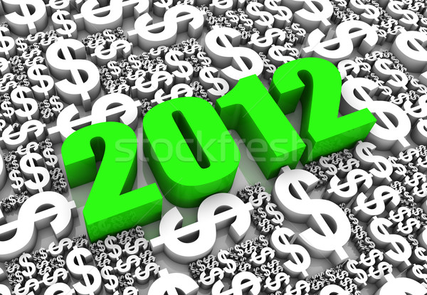Financieros éxito 2012 texto en 3d dólar moneda Foto stock © OutStyle
