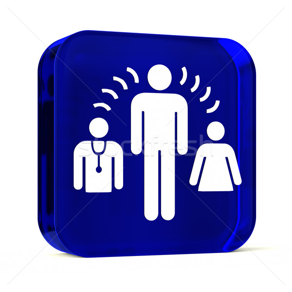 Intérprete servicios vidrio botón icono blanco Foto stock © OutStyle