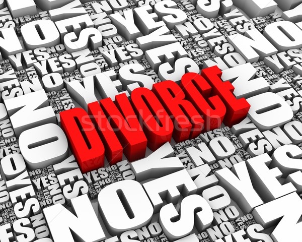 Divorcio decisión texto en 3d sí no palabras Foto stock © OutStyle