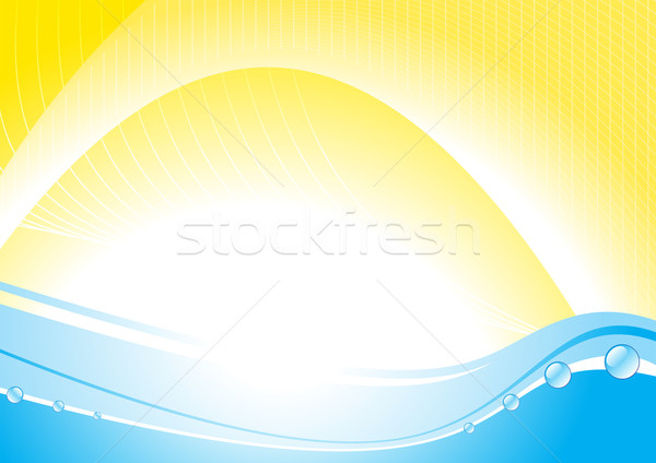 ホット 海 抽象的な 太陽 青 ストックフォト © oxygen64