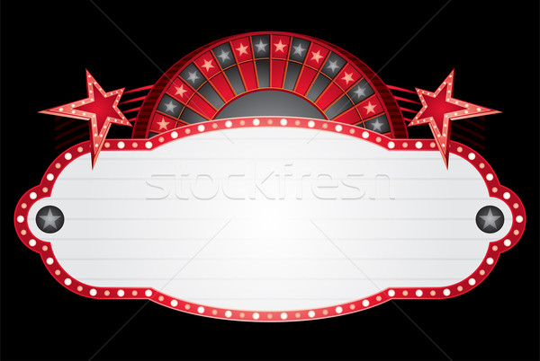 Roulette néon rouge étoiles casino design [[stock_photo]] © oxygen64