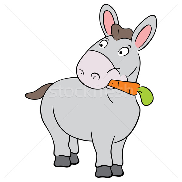 Bonitinho burro ilustração branco animais animal Foto stock © oxygen64