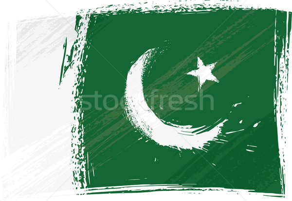 Grunge Pakisztán zászló stílus háttér zöld Stock fotó © oxygen64