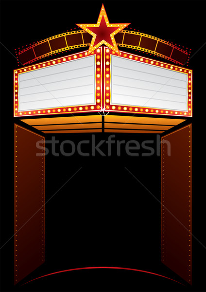 Film premiera wejście kina duży neon Zdjęcia stock © oxygen64