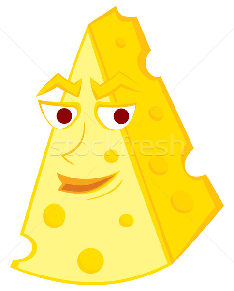 Zâmbitor brânză desen animat fericit izolat alb Imagine de stoc © oxygen64