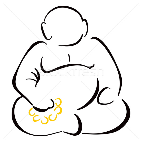 Buddha Sitting and Meditating in the Single Lotus Position Intricate Hand  Drawing Isolated on Black Background Stock Vector  Illustration of deity  culture 115569336
