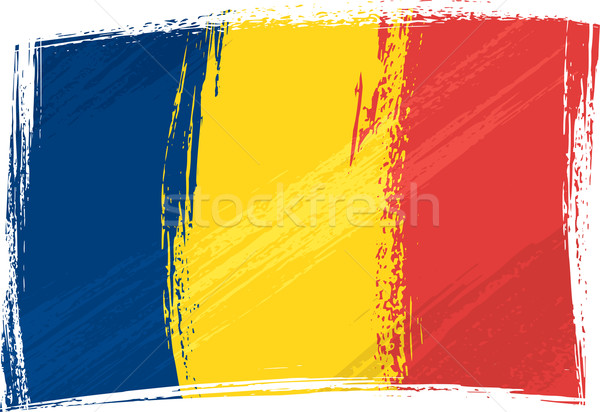 Grunge Chade bandeira estilo azul Foto stock © oxygen64