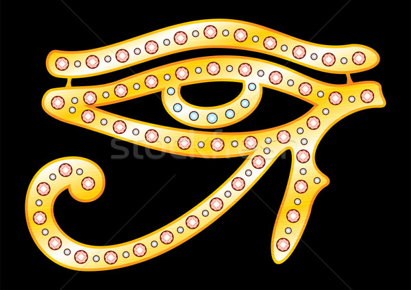 Arany szem vallás szimbólum gyémántok ékszerek Stock fotó © oxygen64