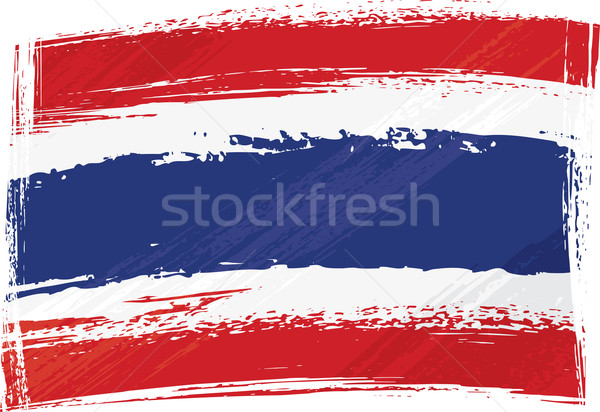 Grunge Tayland bayrak stil mavi beyaz Stok fotoğraf © oxygen64