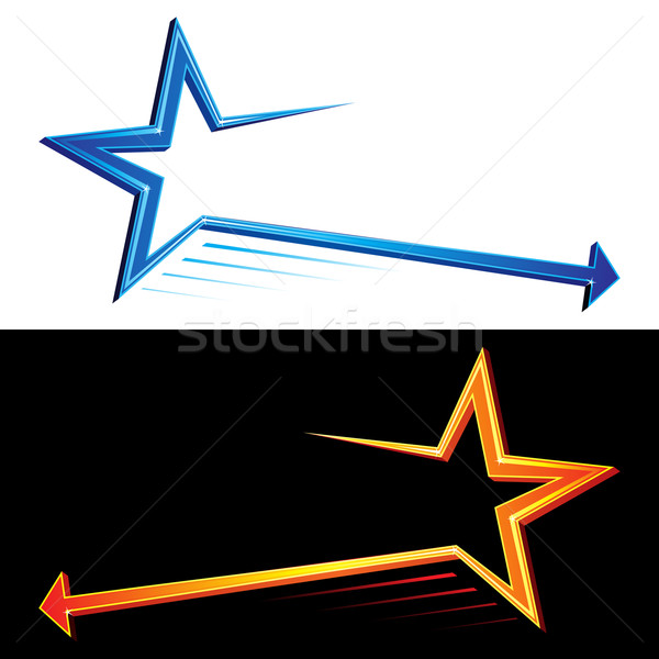 Foto stock: Estrela · símbolos · conjunto · dois · colorido · estrelas