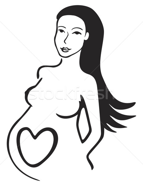 Stockfoto: Symbool · zwangerschap · zwangere · vrouw · vorm · hart · buik