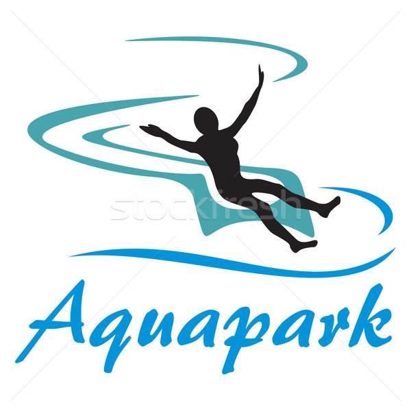 Aquapark Symbol Design isoliert weiß Wasser Stock foto © oxygen64