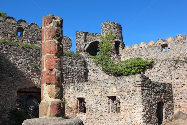 Burg mittelalterlichen Wand Stein Architektur Geschichte Stock foto © oxygen64