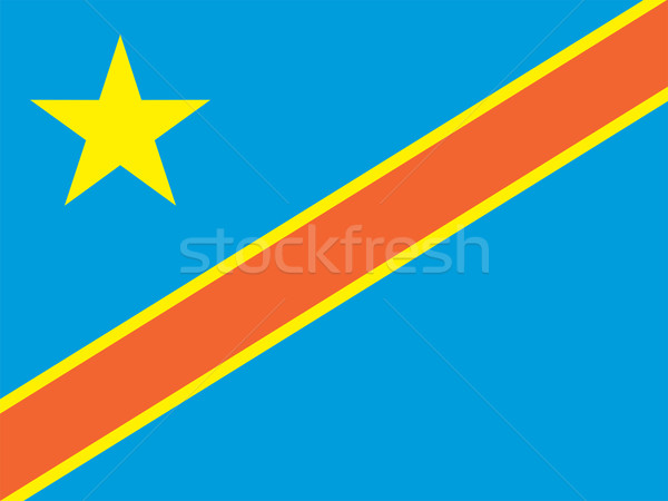 Demokratyczny republika Congo banderą wektora Zdjęcia stock © oxygen64