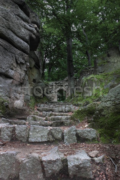 Stock photo: Ruins of old castle Chojnik in Poland