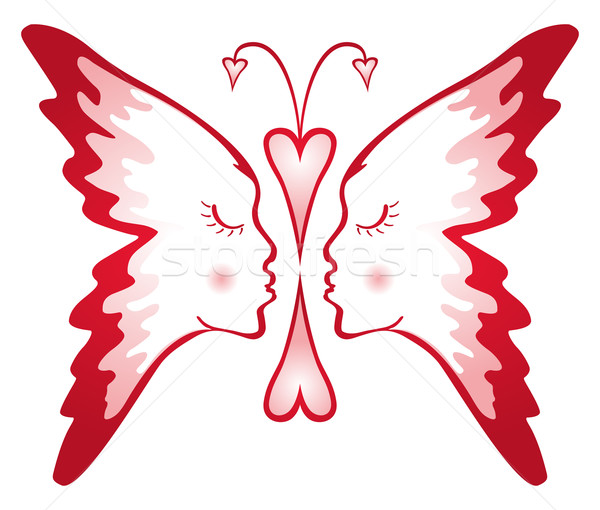 Motyl miłości dwa twarze streszczenie Zdjęcia stock © oxygen64