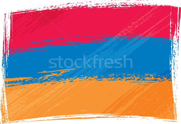 Grunge Ermenistan bayrak stil turuncu mavi Stok fotoğraf © oxygen64