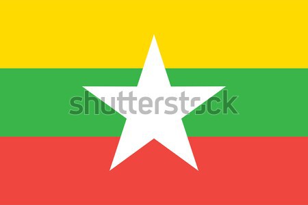 Birmânia Mianmar bandeira vetor Foto stock © oxygen64