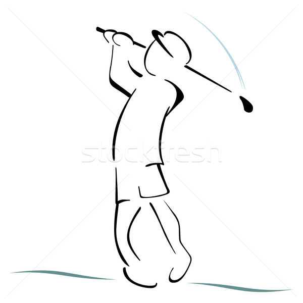 Foto stock: Golfe · símbolo · ilustração · homem · jogar · esportes