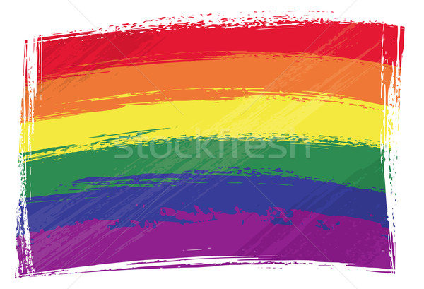 Grunge Regenbogen Flagge Homosexuell Stolz Stil Stock foto © oxygen64