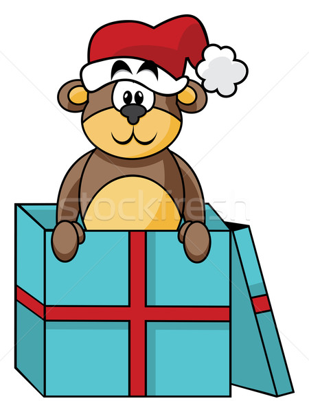 Oyuncak kutu tatlı oyuncak ayı içinde Noel Stok fotoğraf © oxygen64