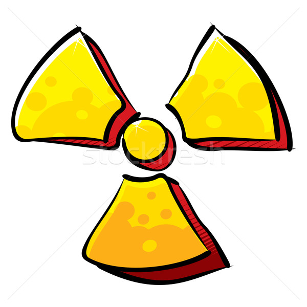 Radyoaktivite imzalamak radyasyon simge duvar yazısı stil Stok fotoğraf © oxygen64