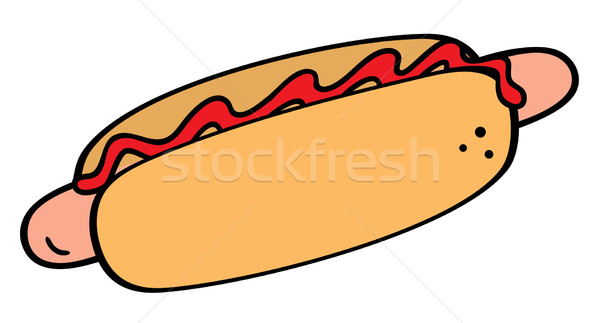 Hotdog symbool illustratie witte sandwich hot Stockfoto © oxygen64