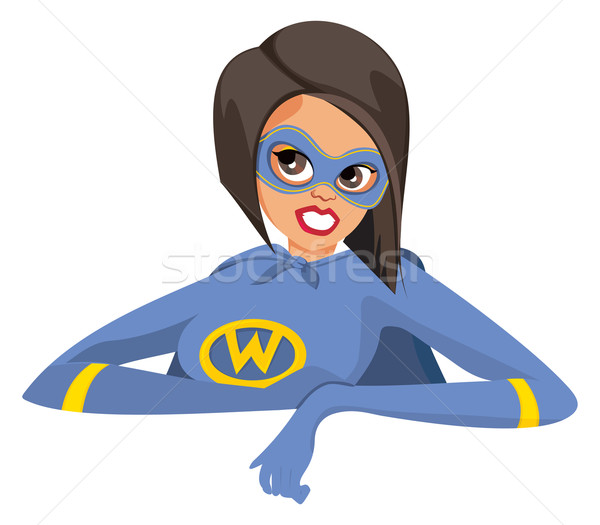 Süper kadın karikatür kadın süper kahraman kız Stok fotoğraf © oxygen64