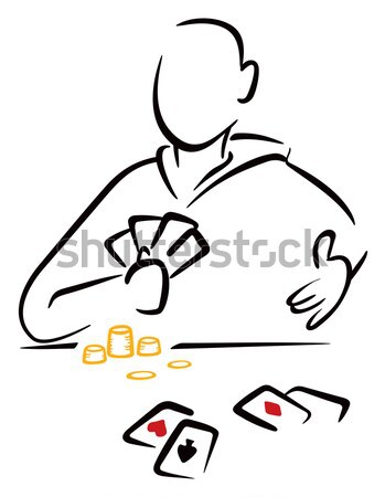 Hazardzista kasyno strony człowiek czerwony kości Zdjęcia stock © oxygen64
