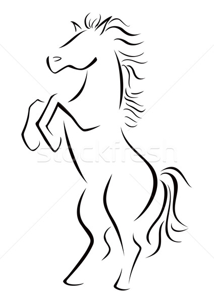 Semental caballo ilustración boceto estilo Foto stock © oxygen64