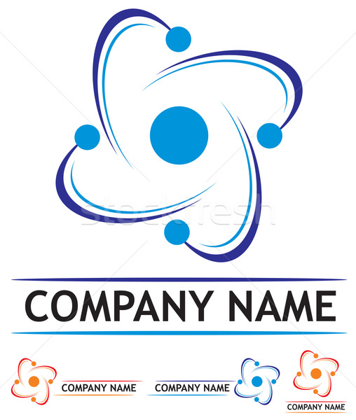 Logo nükleer logo tasarımı bilim iş Stok fotoğraf © oxygen64