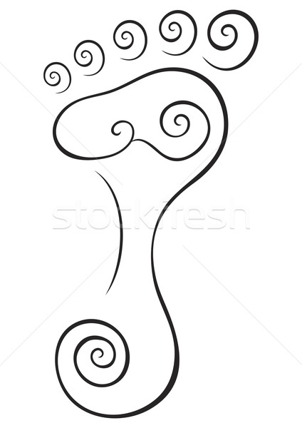 Fußabdruck Symbol Illustration tribal Stil abstrakten Stock foto © oxygen64