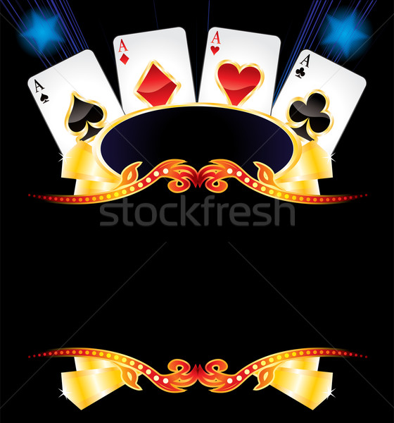 Kasyno neon karty poker symbolika pusty Zdjęcia stock © oxygen64