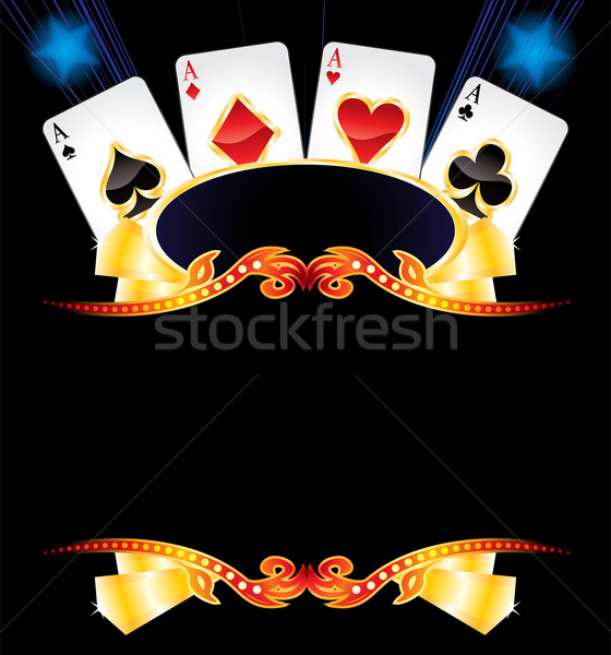 Casino néon cartes poker symboles vide [[stock_photo]] © oxygen64