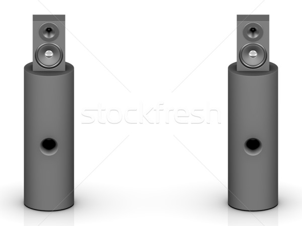Hoparlörler beyaz iki siyah müzik dizayn Stok fotoğraf © oxygen64