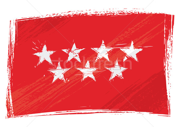 Grunge közösség Madrid zászló stílus Stock fotó © oxygen64
