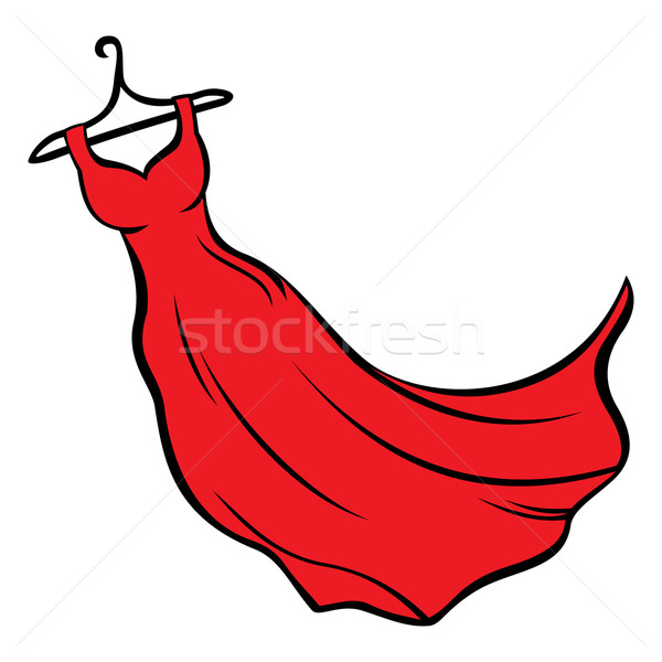 Vörös ruha illusztráció akasztás ruhafogas buli piros Stock fotó © oxygen64
