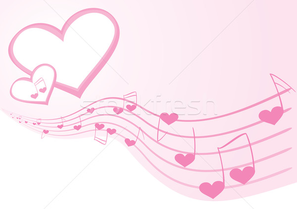 Stock foto: Musik · rosa · Musiknoten · Herzen · Herz · Sound