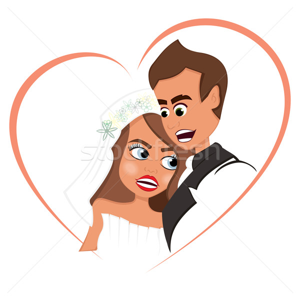 Yeni evliler sevmek portre damat gelin içinde Stok fotoğraf © oxygen64