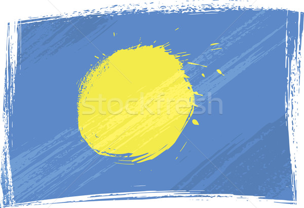 Grunge Palau banderą stylu niebieski Zdjęcia stock © oxygen64