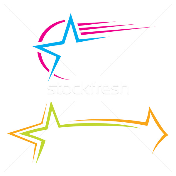 Star renkli piktogramlar Yıldız iş Stok fotoğraf © oxygen64