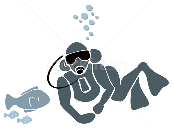 Subacuático ilustración natación mar Foto stock © oxygen64