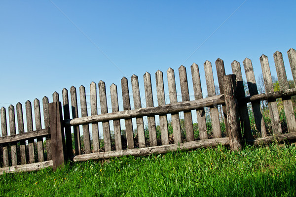 старые забор трава небе древесины Сток-фото © pab_map