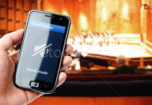 Hand halten Smartphone stumm Sound Konzert Stock foto © pab_map