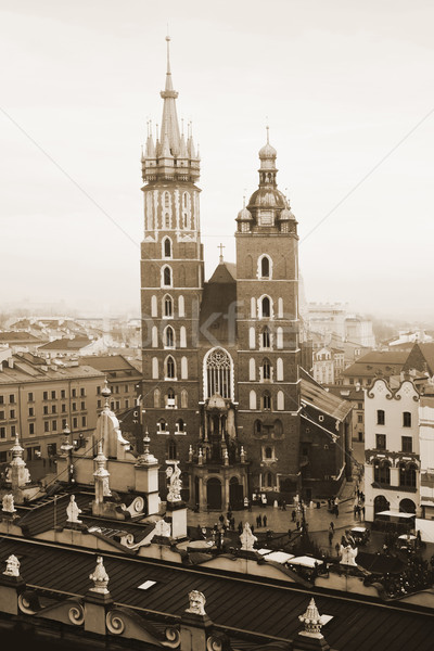 Церкви Краков городского Готский Европа башни Сток-фото © pab_map