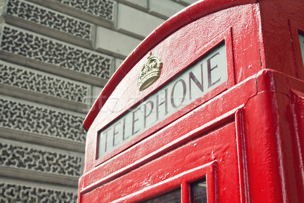 красный телефон стенд Лондон улице день Сток-фото © pab_map