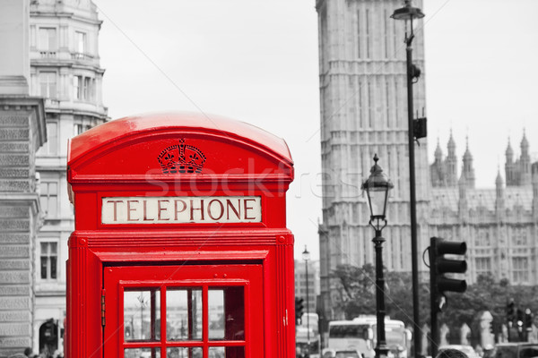 Rot Telefon Nische Big Ben London Straße Stock foto © pab_map