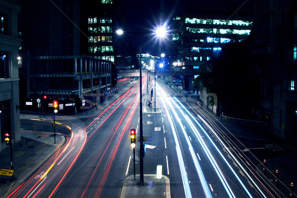 Autos Lichter London Straße Nacht Straße Stock foto © pab_map