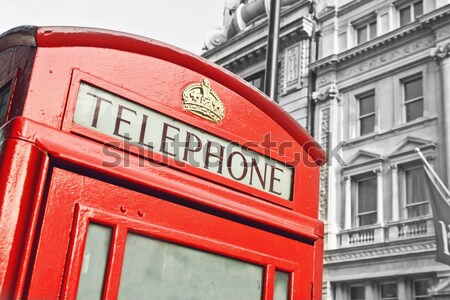 красный телефон стенд Лондон улице день Сток-фото © pab_map