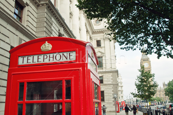 красный телефон стенд большой Бен Лондон улице Сток-фото © pab_map